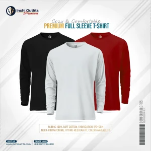 3 Pcs "Premium" Full Sleeve Cotton T-shirt