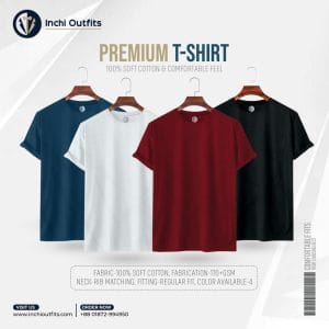 4 pcs T-Shirt (Maroon, White, Black, Patrol Blue)