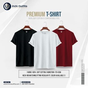 3 pcs T-shirt (Maroon, White, Black)